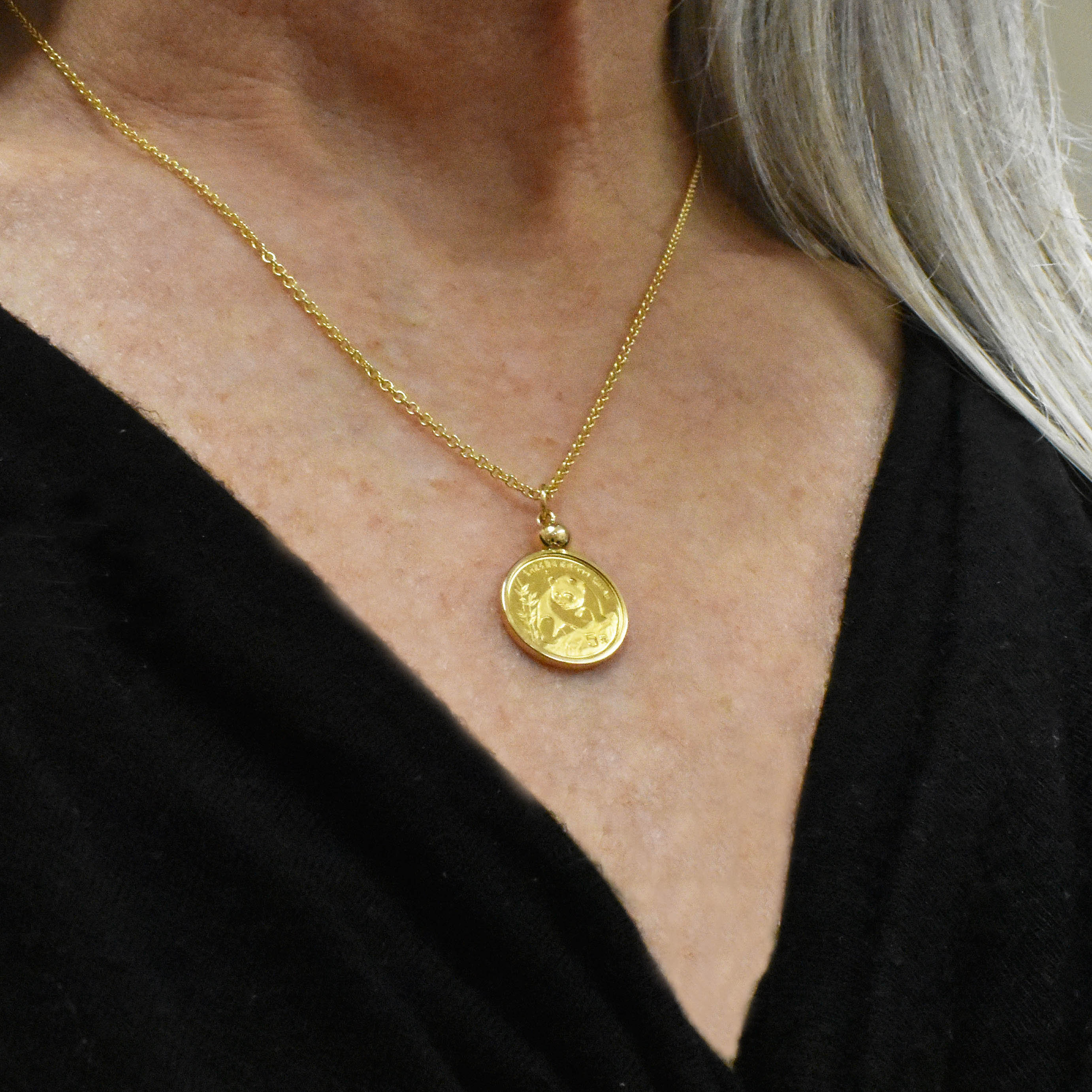 Chinese gold coin pendant sale