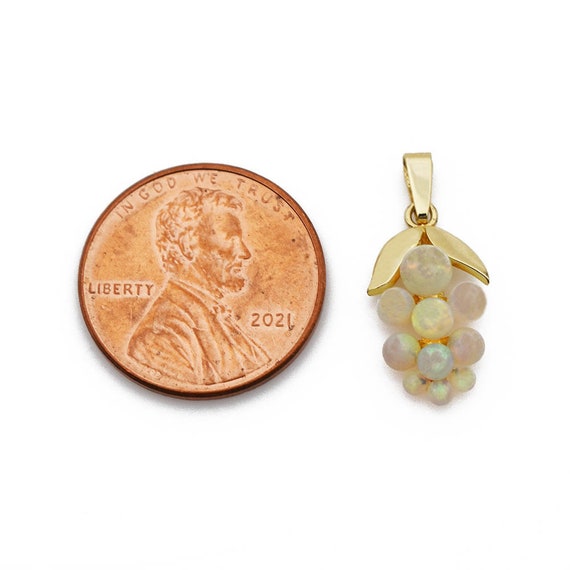 Opal Grape Cluster Pendant, 14k Gold, Winemaker, … - image 2
