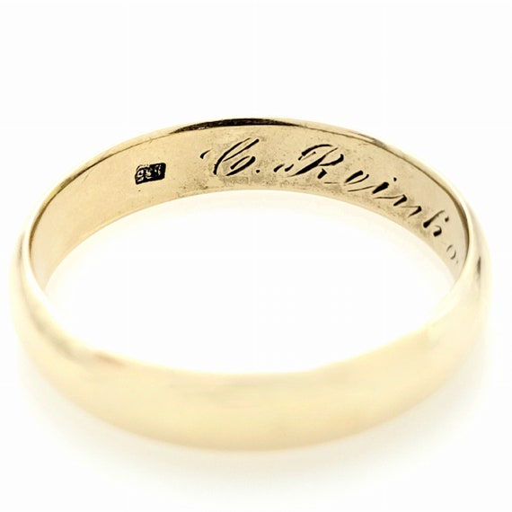 Antique Gold Wedding Band Ring, 14k Yellow, Vinta… - image 2