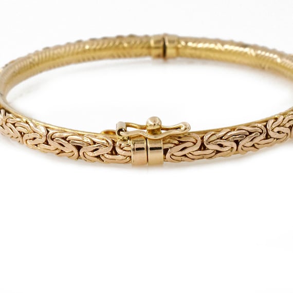 Hinged Bangle Bracelet, 14k Yellow Gold, Safety C… - image 2