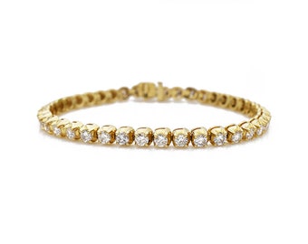 6.00 Carat Diamond Tennis Bracelet Yellow Gold, Vintage, Estate