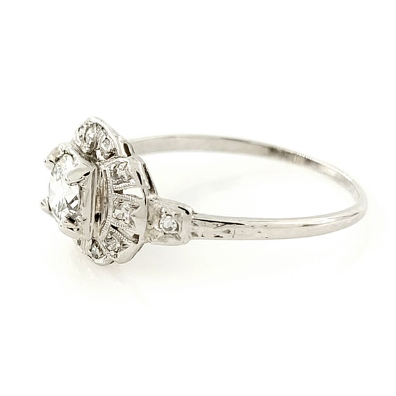 Antique Platinum Deco Engagement Ring - Art Deco … - image 3