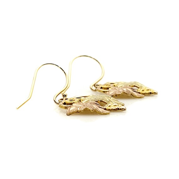 Black Hills Gold Dangle Earrings, Leaves and Grap… - image 3