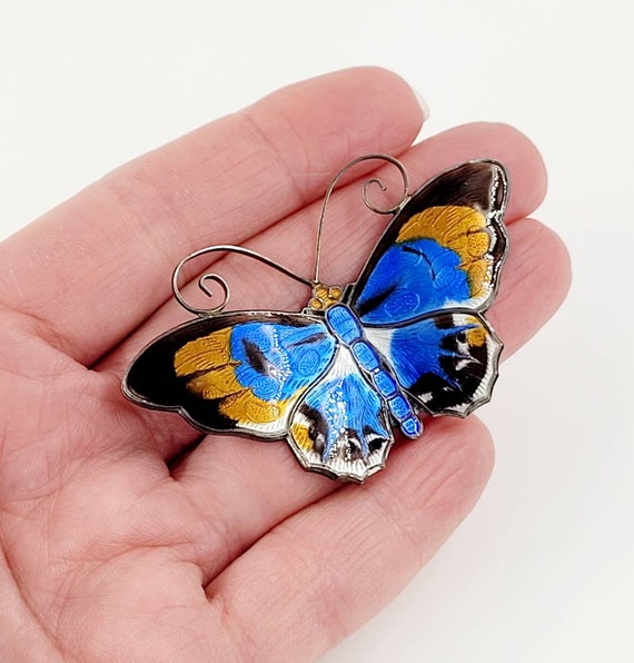 David Andersen Enameled Butterfly Pin Brooch, Ste… - image 10