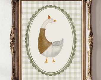 Whimsical Goose Print: Farmhouse Nursery Art (Digital Download)