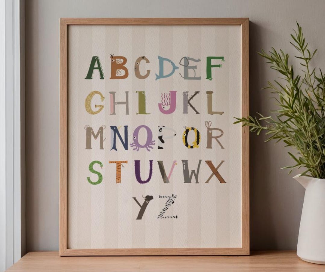 Print Az Animal Alphabet Print A-Z | Nursery Wall Art | Kids ABC Letters Poster ...