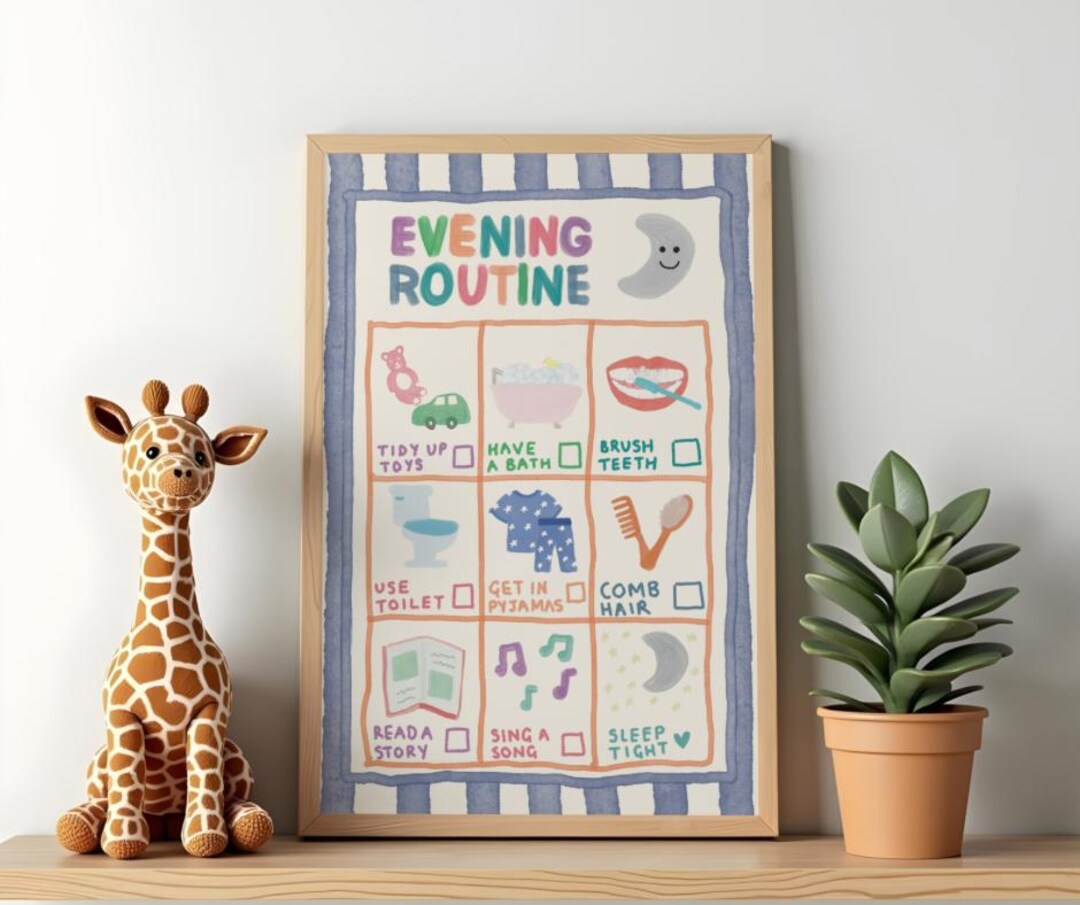 Visuals For Evening Routine Kids Evening Routine Chart: Visual Schedule, Daily Checklist (digital ...