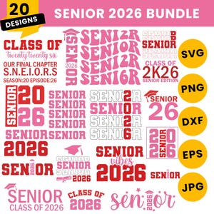 Senior 2026 SVG Bundle: Graduation Shirt Designs, Class of 2026 (Digital Download
