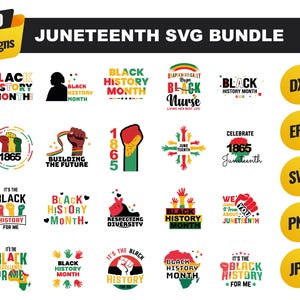 Bundle Juneteenth PNG SVG, mois de l'histoire des Noirs, célébrer 1865, nous sommes l'histoire des Noirs, roi noir nutrition svg, svg 1865, célébrer Juneteenth