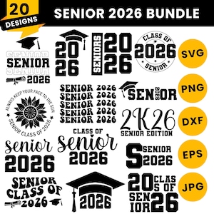 Senior 2026 SVG Bundle: Graduation Class of 2026 Cutting Files