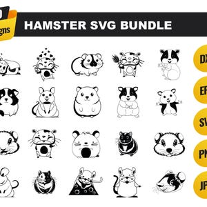 Peeking Hamster, Hamster Svg , Hamster Svg Bundle, Cute Hamster With | Sunglasses| Bow | Flower| Christmas | Hat