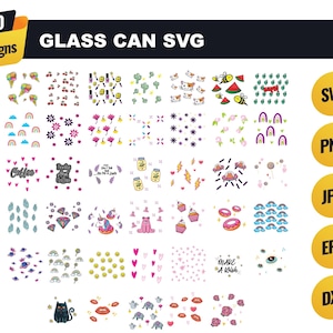 Libbey Glass Can Bundle - 16oz Glass Can svg, Libbey Glass Can Wrap, svg Files for Cricut & Silhouette Cameo, Glassware svg