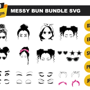 Messy Bun Bundle svg, Momlife svg, mom skull svg, Mom Life svg, mom and daughter svg, Mom life Kid Life Png, glasses svg, Cricut Silhouette