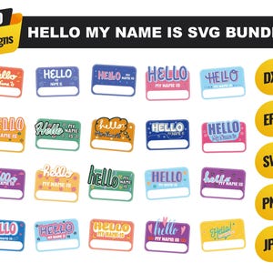 Hello My Name Is SVG Files | Name Tag SVG Cut Files | Hello My Name Is Vector Files | Hello My Name Is Silhouette Clip Art