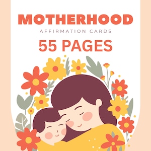 Motherhood Affirmation Cards, Mom Mindfulness, Positive Motherhood Quotes, Baby Shower Gift, New Mom Support,