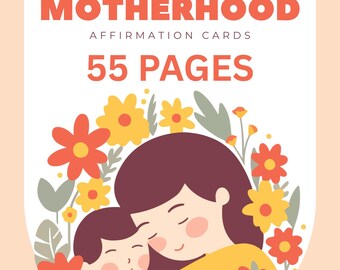 Motherhood Affirmation Cards, Mom Mindfulness, Positive Motherhood Quotes, Baby Shower Gift, New Mom Support,