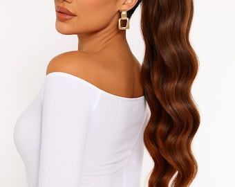 Ondas Caramelo | Cola de Caballo Efecto Natural de 28 Pulgadas - Studio K-HAIR