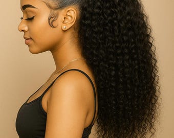 Coleta rizada con volumen K – Coleta rizada con efecto volumen – Extensiones de cabello natural