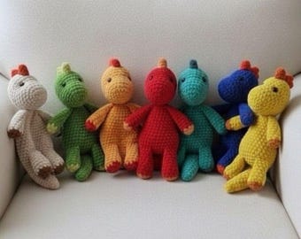 Handmade to Order Dinosaur Any Colour Crochet Baby Toddler Comforter Blanket Snuggler Soft Plush Chenille