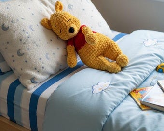 Handmade to Order - Winnie the Pooh Inspired Comforter Snuggler Blanket - soft chenille wool