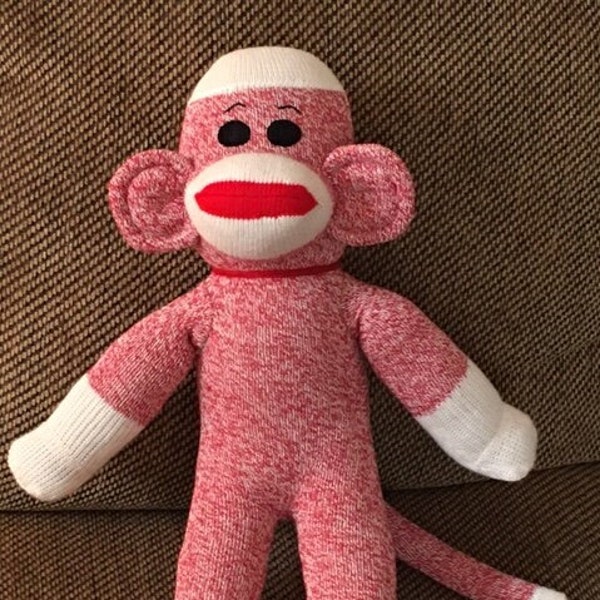 Large Sock Monkey, Red Heel Sock Monkey, Sock Monkey, Christmas Gift, Gift, Birthday Gift, Red Sock Monkey, Stuffed Monkey, Stuffed Monkey