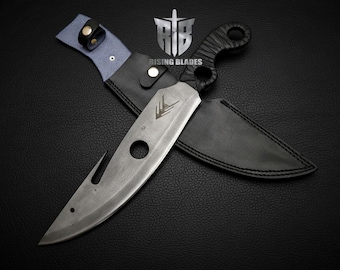 Handmade D2 Steel Gaming Replica Hunting Knife with Leather Sheath