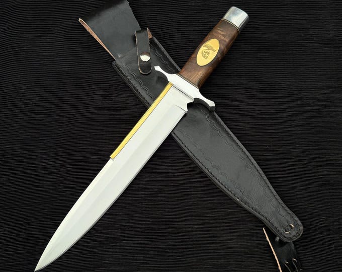 Expendables 2 Movie Replica Bowie Knife: High Polish Stainless Steel, Leather Sheath