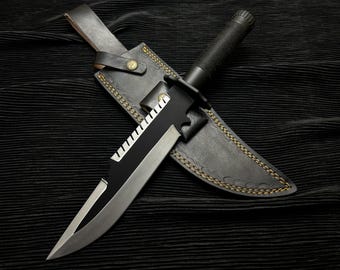 Handmade D2 Steel Commando Knife Replica with Leather Sheath