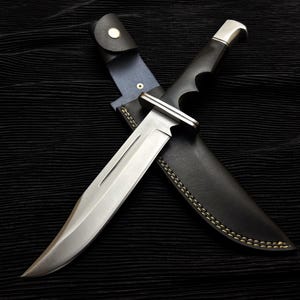 Handmade Scream Replica Knife with Leather Sheath | Buck 120 Knife | Movie Replica Knife | Real Blade Ghost Face Knife | Gift for Him/Her