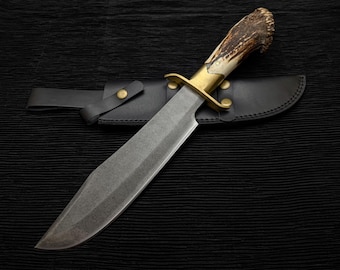 Inglourious Basterds Aldo Raine Replica Bowie Knife: Handmade D2 Steel Blade with Leather Sheath