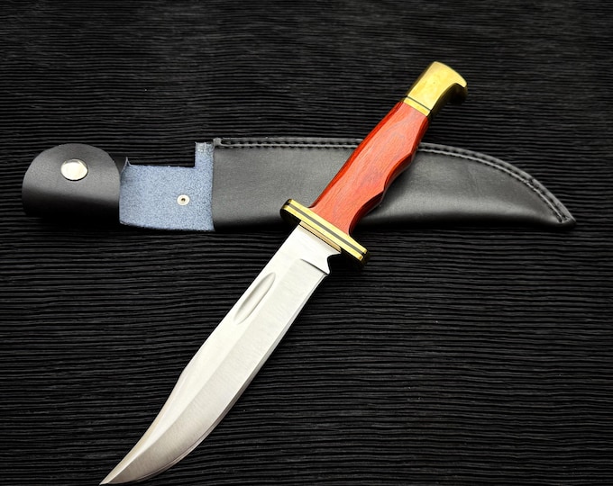 Handmade Buck 120 Knife Replica | Carbon Steel Blade, Leather Sheath
