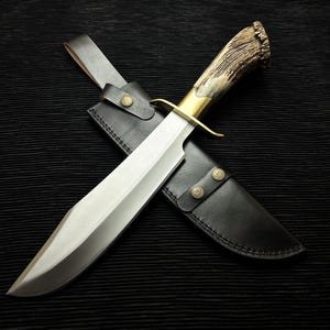 Inglourious Basterds Aldo Raine Replica Bowiemesser: Handgefertigte D2 Stahlklinge mit Lederscheide