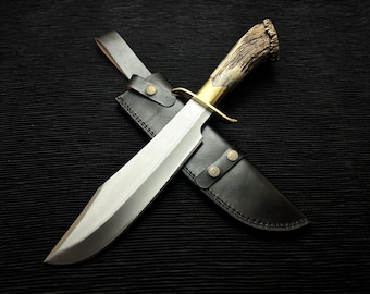 Inglourious Basterds Aldo Raine Replica Bowie Knife: Handmade D2 Steel Blade with Leather Sheath