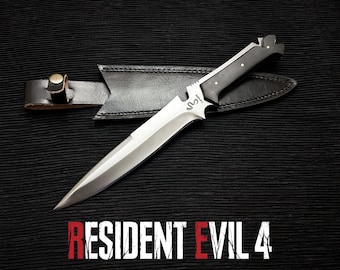 Resident Evil 4 Replica Knife: Jack Krauser, Stainless Steel Blade, Leather Sheath