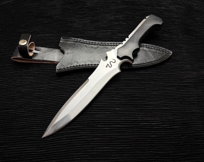 RE4 Remake Jack Krauser Knife Replica: D2 Steel Full Tang Blade with Leather Sheath