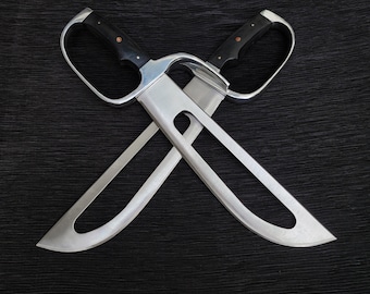 Handmade Customized Pair of Swords with Leather Sheath | IPMan Replica Training Swords