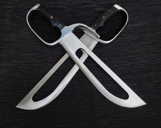 Handmade Customized Pair of Swords with Leather Sheath | IPMan Replica Training Swords