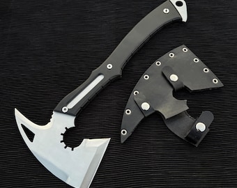 Resident Evil Requiem Leon Kennedy Hatchet with Leather Sheath | RE9 Full Tang Tactical Axe