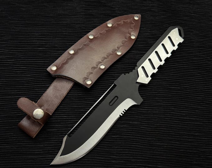 MGS 4 Old Snake Replica Knife | Full Tang, Leather Sheath