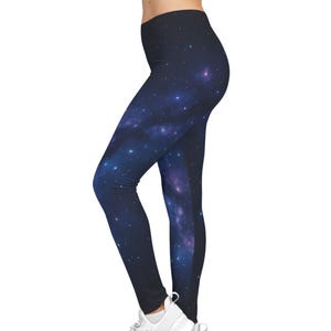 Galaxy Yoga Pants for Women | Space Print Leggings with Stars & Nebula | Cosmic Workout Tights