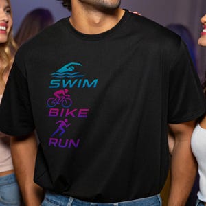 Futuristisches Triangle Shirt | Swim Bike Run Triathlet T-Shirt | Cooles Triangle-T-Shirt für Läufer, Radfahrer & Schwimmer