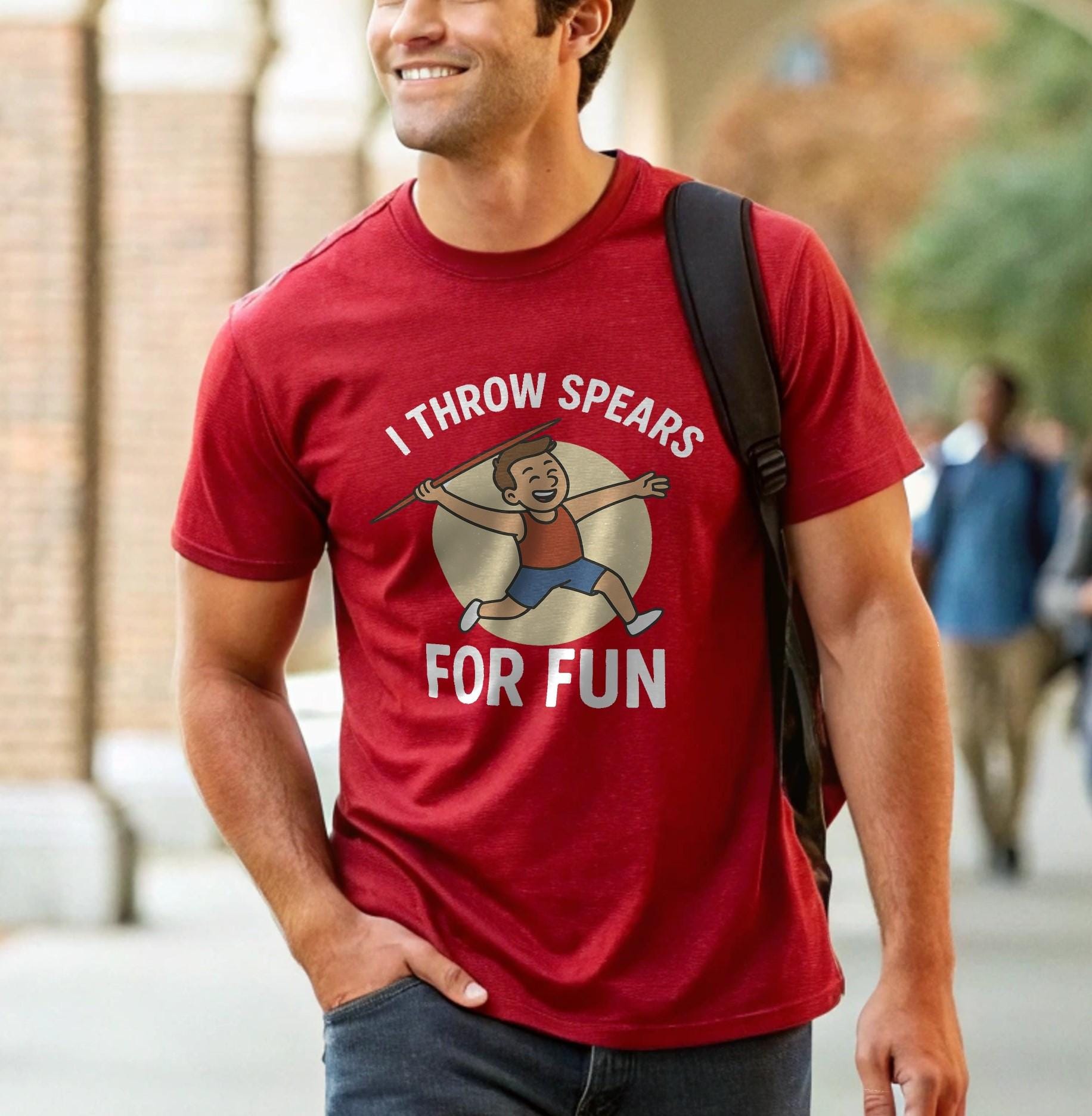 Je lance des lances pour le plaisir, lancer du javelot, athlétisme, tenues décontractées, cadeau pour les athlètes, t-shirt sportif, t-shirt citation