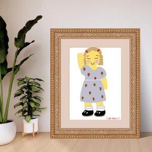 Oeuvre d'art personnalisée pour portrait d'enfant | Art numérique personnalisé à l'aquarelle | Sticker mural affiche oeuvre d'art
