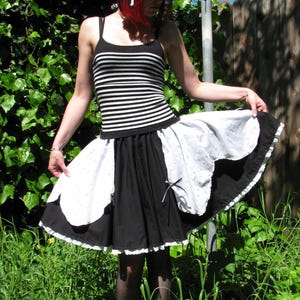 Black and White Maid Inspired Layered Lolita Skirt