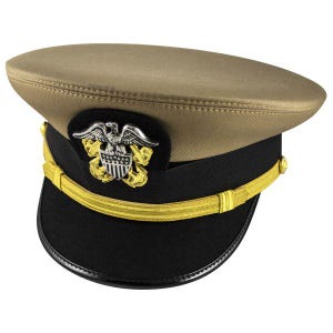USA Navy Warrant Officer / Lieutenant Commander Khaki Military Peak Cap