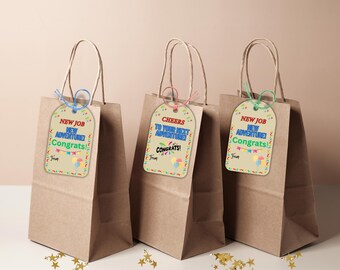New Job Gift Tag, Motivational Career Celebration (Digital Download), Gift for Coworker