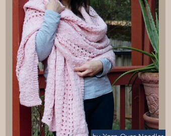 Cozy Blanket Shawl Knitting Pattern: Easy Knit Wrap (PDF Pattern)