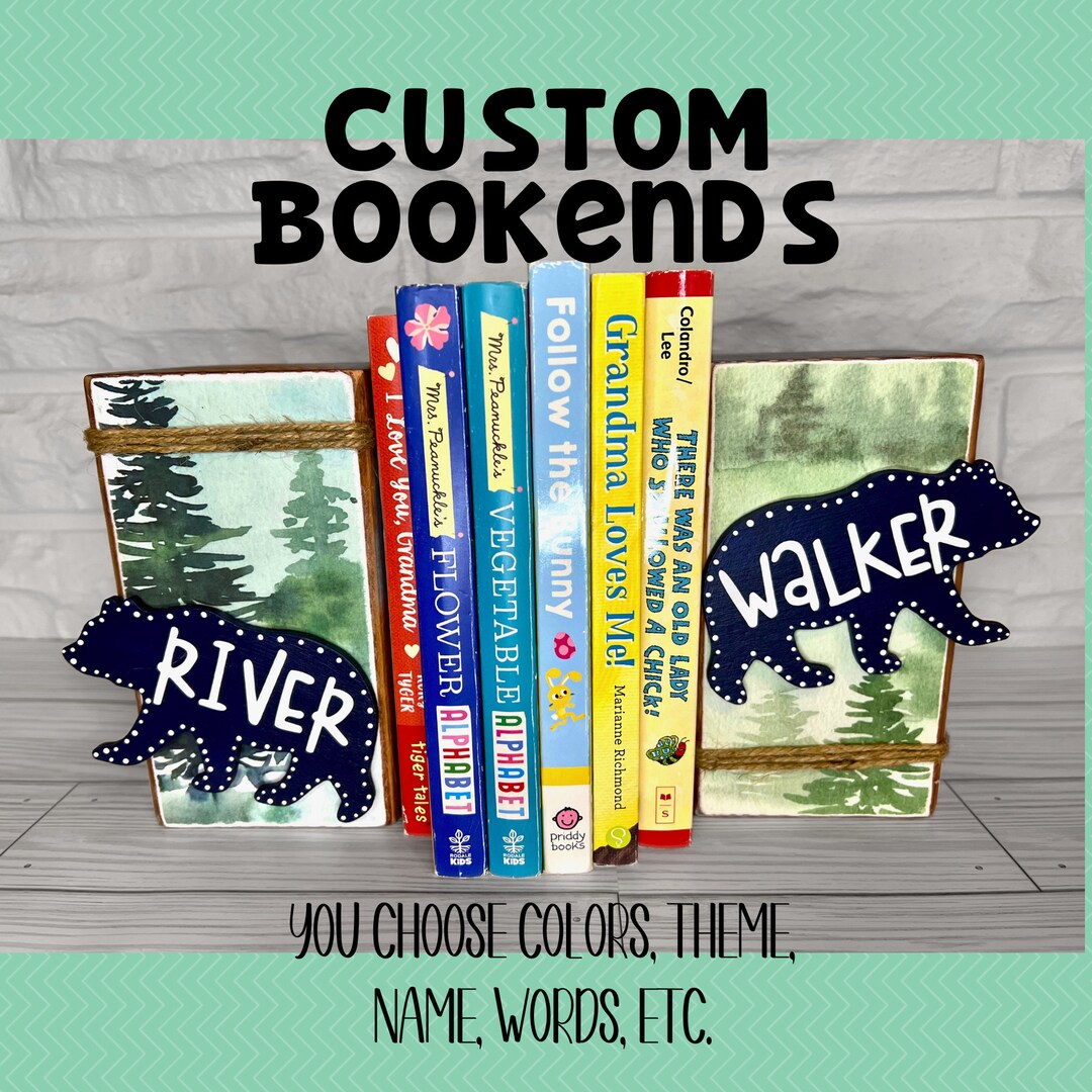 Custom Handmade Wood Bookends Bookends for Baby Shower Gift Etsy