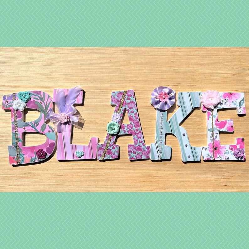 Decorative Hanging Wall Letters for Nursery Decor, Baby Shower Gift