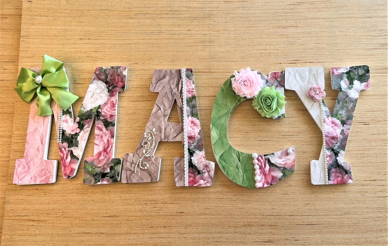 Custom Decoupage Name Wall Decor: Nursery & Kids Room Letters - Etsy